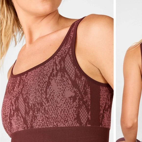 Fabletics Pink & Brown Snake Print Matching Workout Set, Size XS - Picture 6 of 13